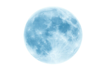 Obraz premium Luminous blue full moon floating against transparent backdrop, radiating mystical celestial essence for astronomical visual designs