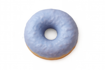 Tasty purple donut with icing and sprinkles isolated on transparent background, perfect for food and dessert projects