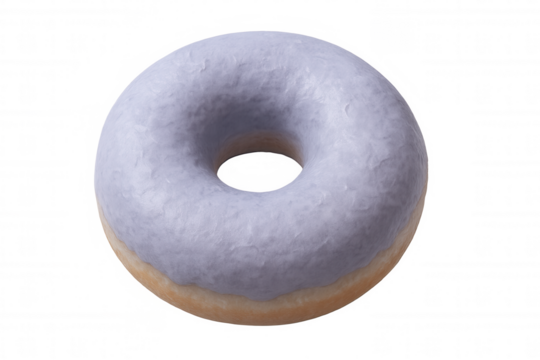 Purple donut spinning, 3d-rendered against transparent backdrop, highlighting sweet culinary design element