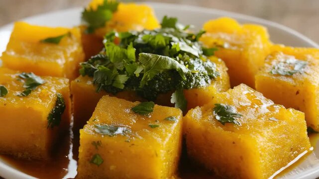 A delicious frittata made with a variety of vegetables, topped with pesto sauce and seasoned with fresh herbs.