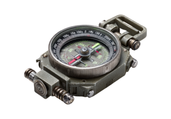 Luminescent Compass with Dial and Markings on Transparent Background