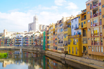 Girona, Spain Canal and Old Town