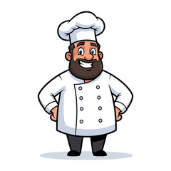 Confident Chef's Culinary Journey: A skilled chef, impeccably dressed in a pristine uniform, embodies culinary expertise and joy. The image captures a spirit of gastronomic mastery.