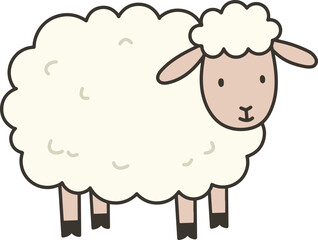Cute cartoon sheep illustration