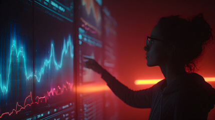 Data Analyst Examining Financial Charts