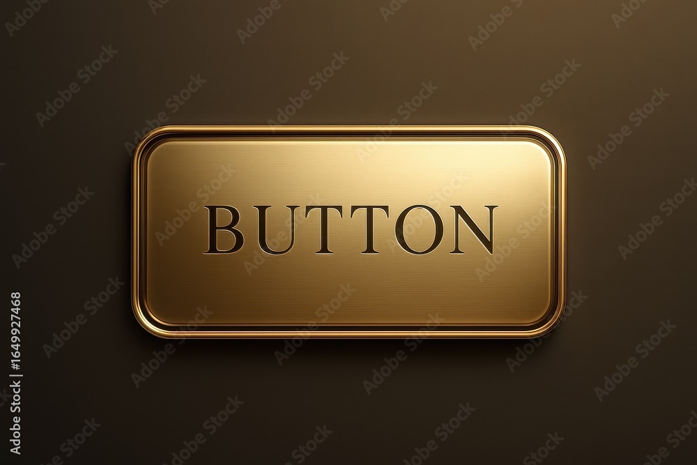 Poster luxury gold ui button element with metallic finish and premium interface design