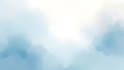 Soft, light blue watercolor sky background texture with subtle cloud formations and a bright, airy feel.