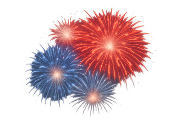 Vibrant fireworks bursting with radiant colors, illuminating dark space with explosive celebration