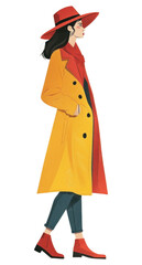 PNG Woman overcoat adult headwear.