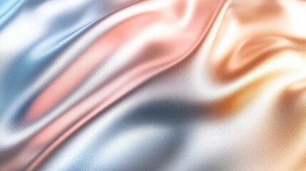 Silk fabric iridescent pastel color gradient abstract background texture soft smooth luxury gentle wave motion fashion cloth pink orange blue