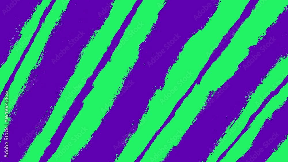 Poster abstract animated video texture with vibrant green and purple diagonal paint brush strokes. this mod