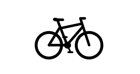 Object simple black bicycle icon for cycling enthusiasts and bike lovers promoting healthy lifestyle and exercise vector