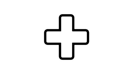 Fototapeta premium Object rounded cross vector shape symbol graphic design element for healthcare medical plus sign icon and ui design vector