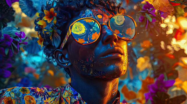 A creative interpretation of Sivan with vibrant colors and patterns