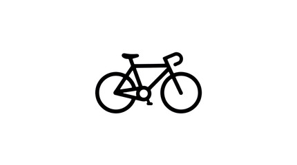 Obraz premium Line illustration of a simple bicycle with two wheels and minimalist frame.