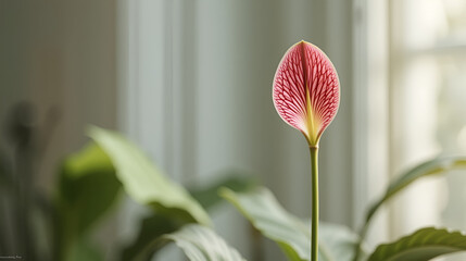 beautiful indoor flower arrowroot on light background
