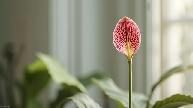 beautiful indoor flower arrowroot on light background