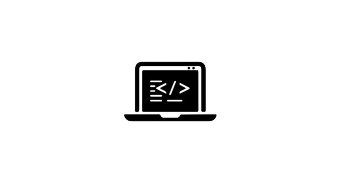 Object laptop coding development programming software engineering computer science technology it solutions icon vector vector