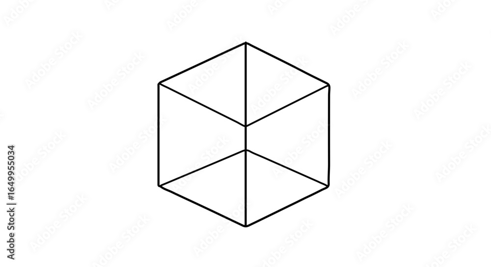 Aufkleber object isometric cube outline vector illustration for graphic design and architectural presentation 