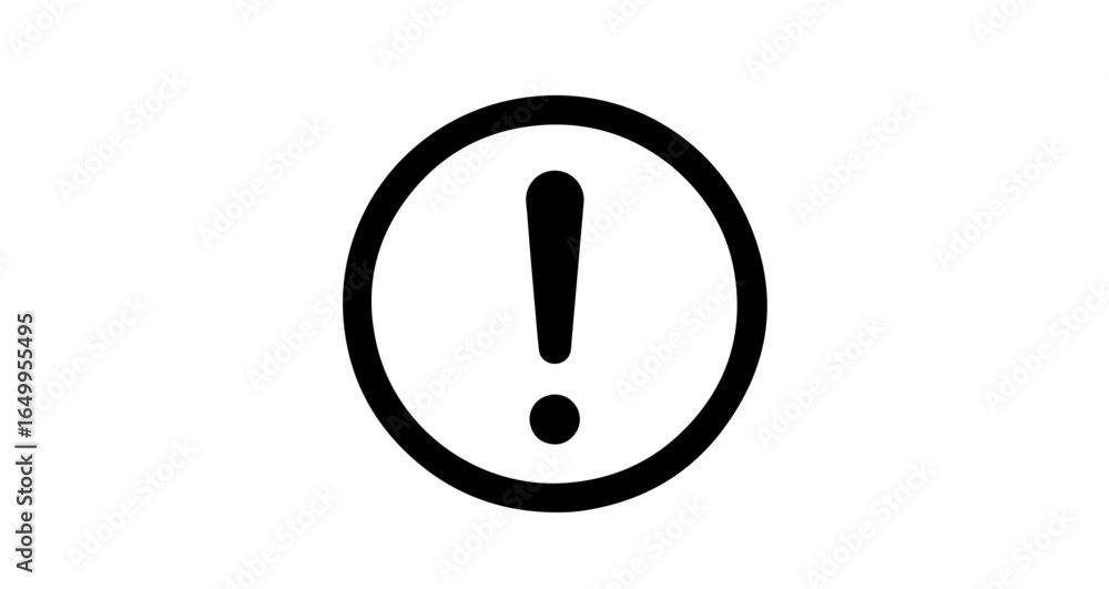 Aufkleber object exclamation mark icon vector attention sign warning symbol danger caution alert error problem