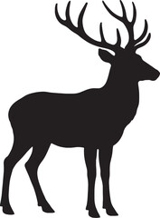 Obraz premium Majestic Deer Silhouette with Antlers