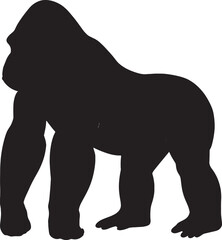 Gorilla Silhouette Standing Strong