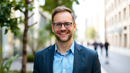 Portrait of businessman outdoors