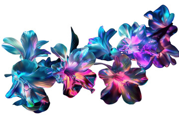 PNG Vibrant neon floral abstract background