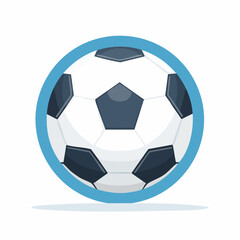 Obraz premium Flat vector icon of a classic black and white soccer ball, representing football sport, isolated on white background.