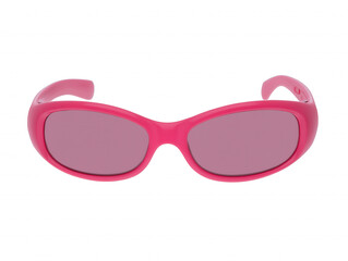 Pair of modern pink sunglasses with transparent background
