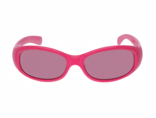 Pair of modern pink sunglasses with transparent background