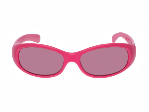 Pair of modern pink sunglasses with transparent background