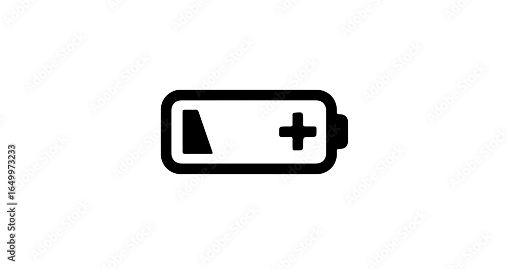 Poster object battery icon vector illustration showing low charge energy power indicator symbol graphic des