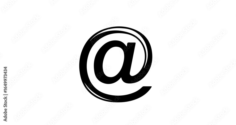 Aufkleber object at symbol email address sign graphic vector illustration for web design and social media mark