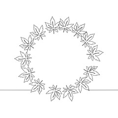 Maple Leaf Cluster. Circular wreath, autumn style, vibrant colors, nature, fall season. For seasonal design, greeting cards, decorative elements