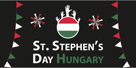 St. Stephen’s Day Hungary web vector banner design illustration