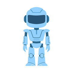 Illustration of a Cute Robot Standing Upright on a White Background