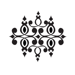 This elegant black and white floral design is ideal for decorative borders, logos, or vintage-inspired graphic designs, featuring intricate detailing and curved leaves
