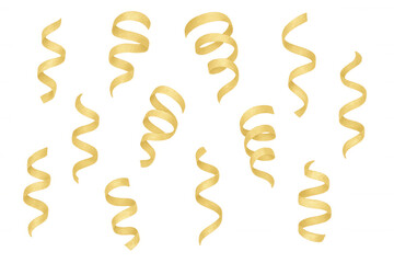 Sparkling golden confetti cascading on transparent backdrop, creating luxurious celebratory atmosphere for festive events