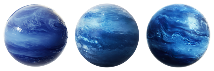 Three blue spheres are shown in a row