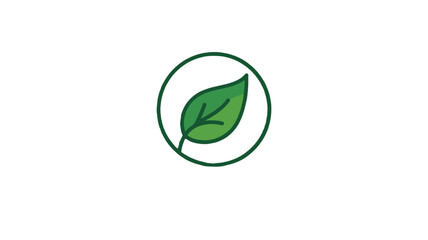 A simple, elegant icon featuring a green leaf in a circular frame.