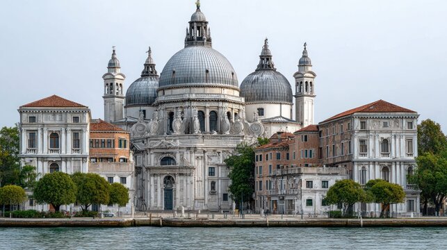 The majestic Basilica di Santa Maria della Salute in Venice, Italy, a stunning example of Baroque architecture