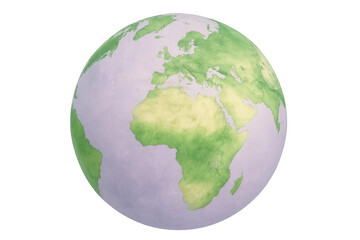 Fototapeta premium Watercolor earth globe rotating on transparent background, perfect for educational or environmental projects