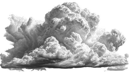 Dramatic cloud formation with intricate textures and depth. isolated on transparent background cutout