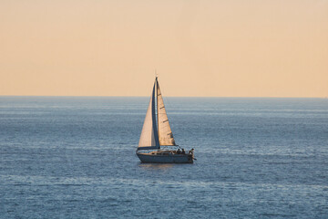Sailing on the sunset light of Los Angeles, California
