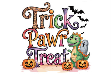 Watercolor Halloween T-Shirt &ndash; Cute Ghost, Pumpkin & Witch Design for Spooky Season