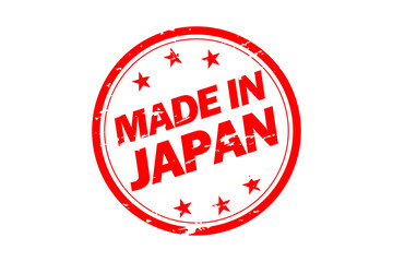 MADE IN JAPAN - MADE IN JAPAN text written on Red Rubber Stamp 
