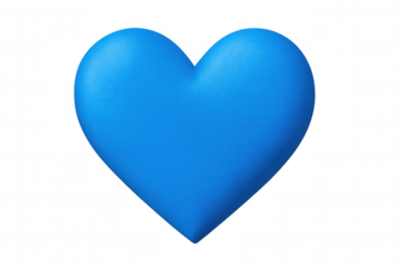 Blue heart symbolizing love, affection, and romance, isolated on a transparent background, perfect for valentine's day or romantic projects