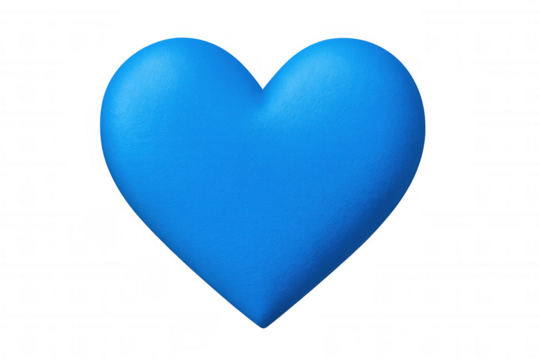 Blue heart symbolizing love, affection, and romance, isolated on a transparent background, perfect for valentine's day or romantic projects