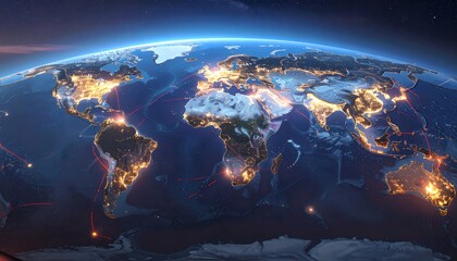 A Digital Map of International Trade Paths Illuminated Worldwide